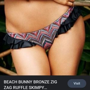 Beach Bunny Bronze Zig Zag Thong Bottom